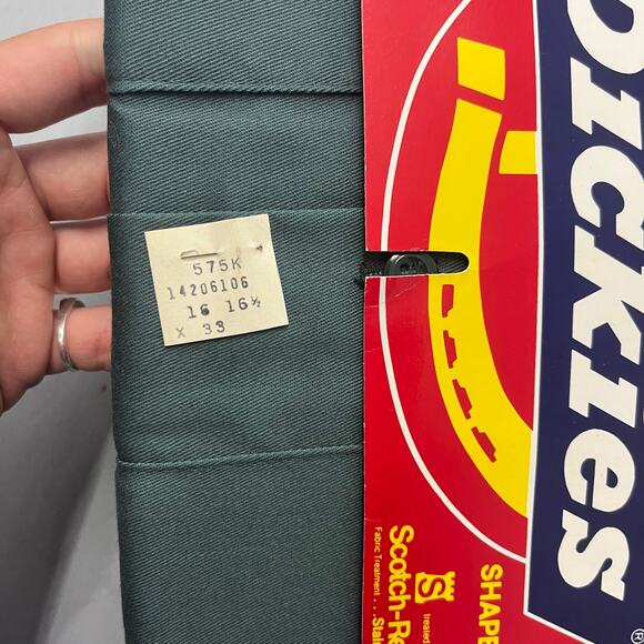 VTG 90's Dickies Green Deadstock Longsleeve Work Shirt Made IN USA SZ Medium - Picture 3 of 4